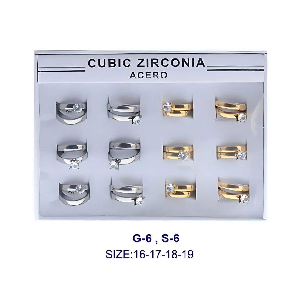 Stainless Steel CZ Ring Set