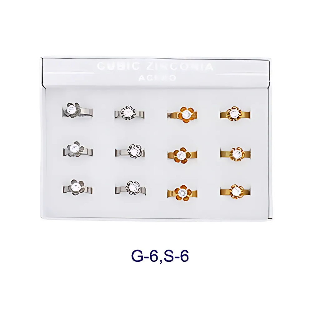 Stainless Steel Cubic Zirconia Diamond Flower Ring