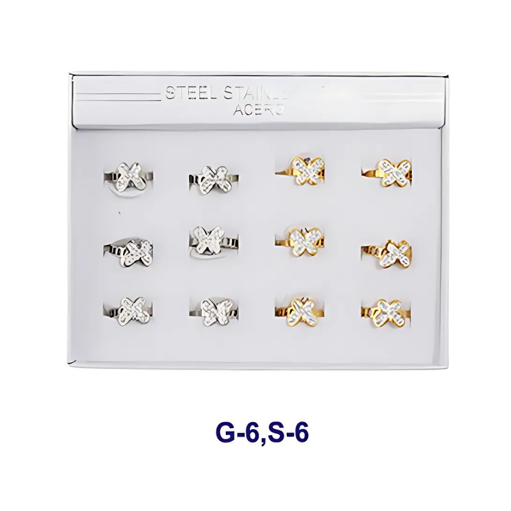 Stainless Steel Pavé Butterfly Ring