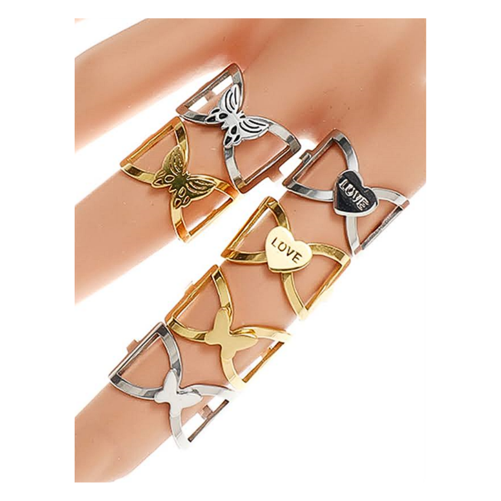 TR1273 - Stainless Steel Butterfly Ring