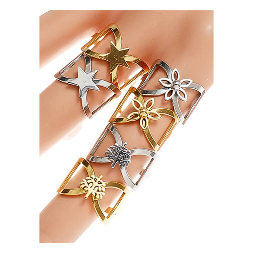 TR1274 - Stainless Steel Flower Ring