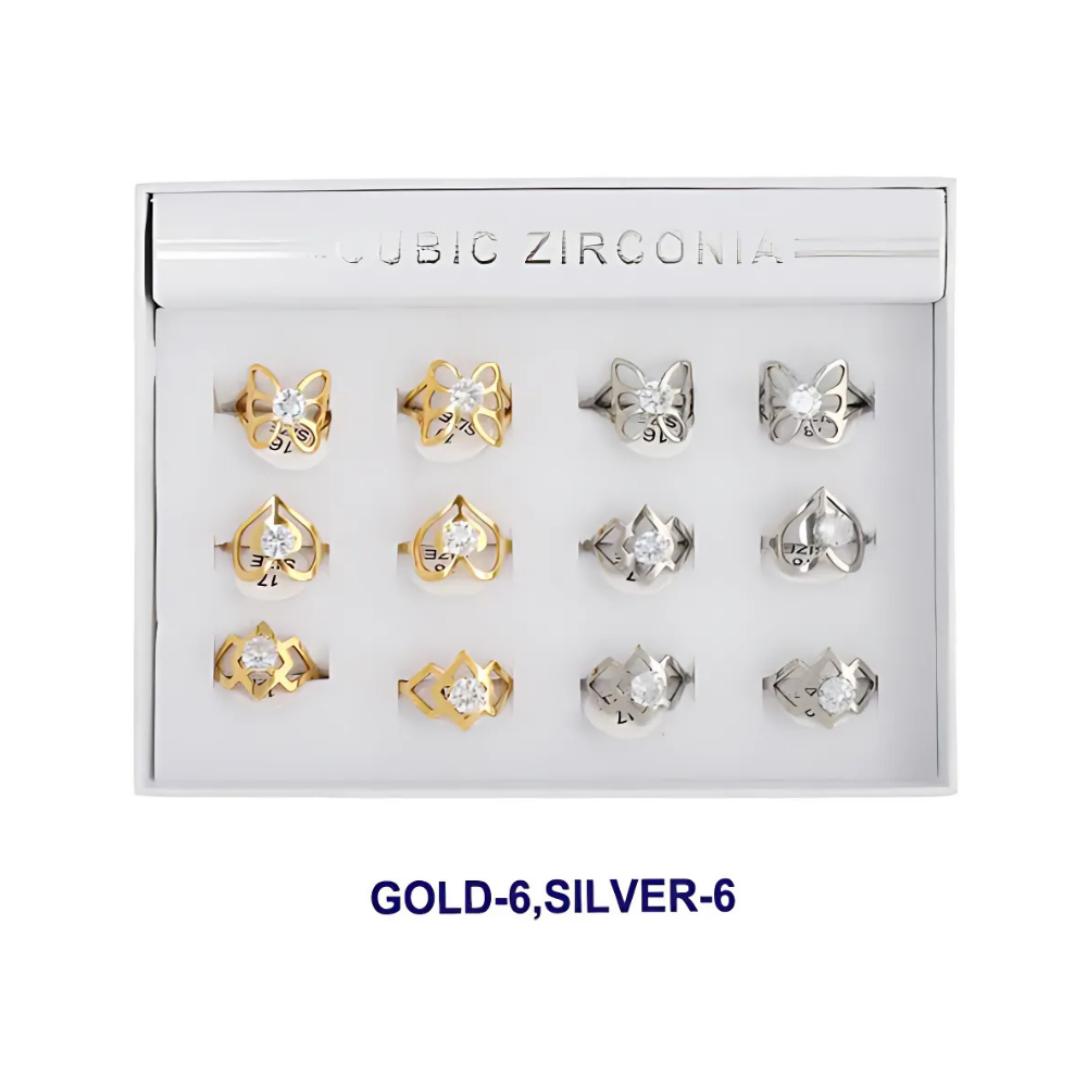 TR1464 - Stainless Steel Diamond Shapes Ring