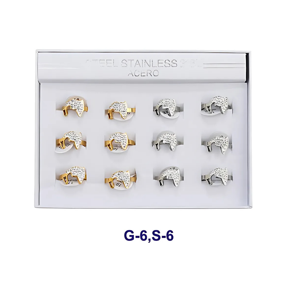 Stainless Steel Pavé Dolphin Ring