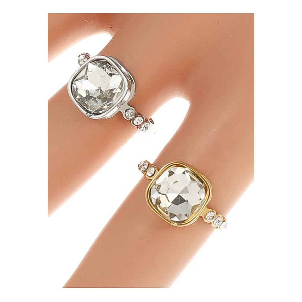TR1561 - Stainless Steel Diamond Ring