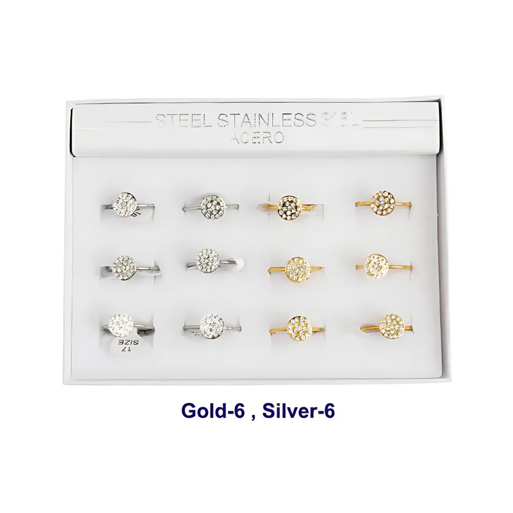 Stainless Steel Pavé Circle Ring