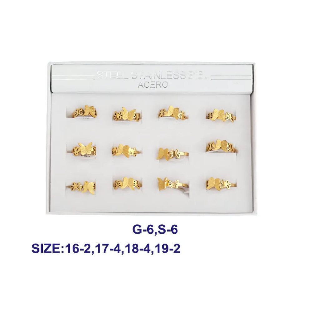 Stainless Steel Gold Butterfly Ring