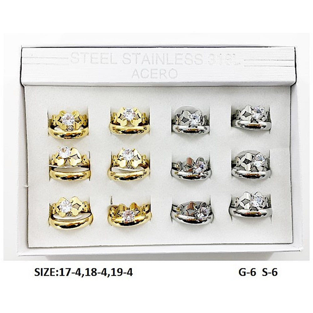 Stainless Steel Diamond Ring