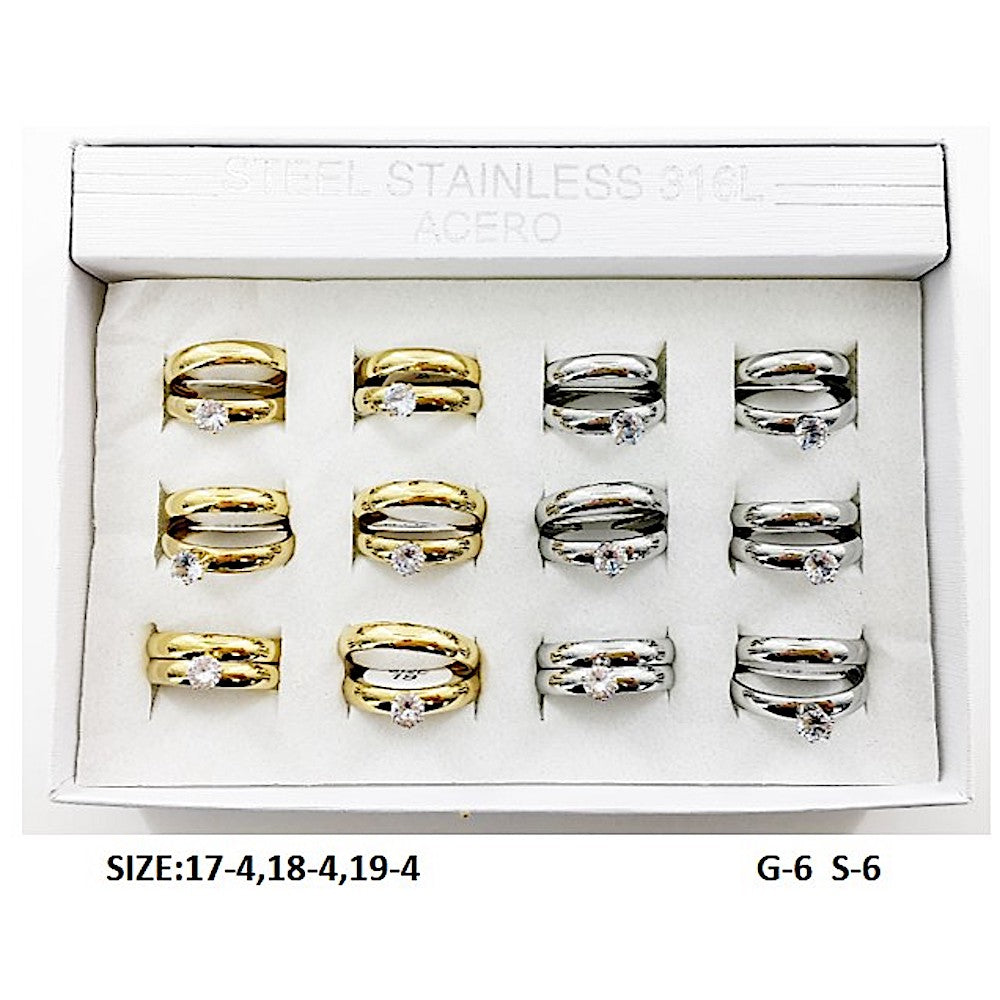 Stainless Steel Diamond Ring