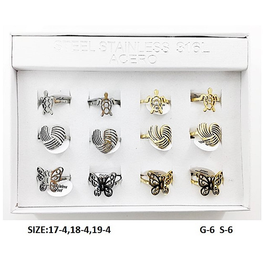 TR5041 - Stainless Steel Filigree Butterfly Ring