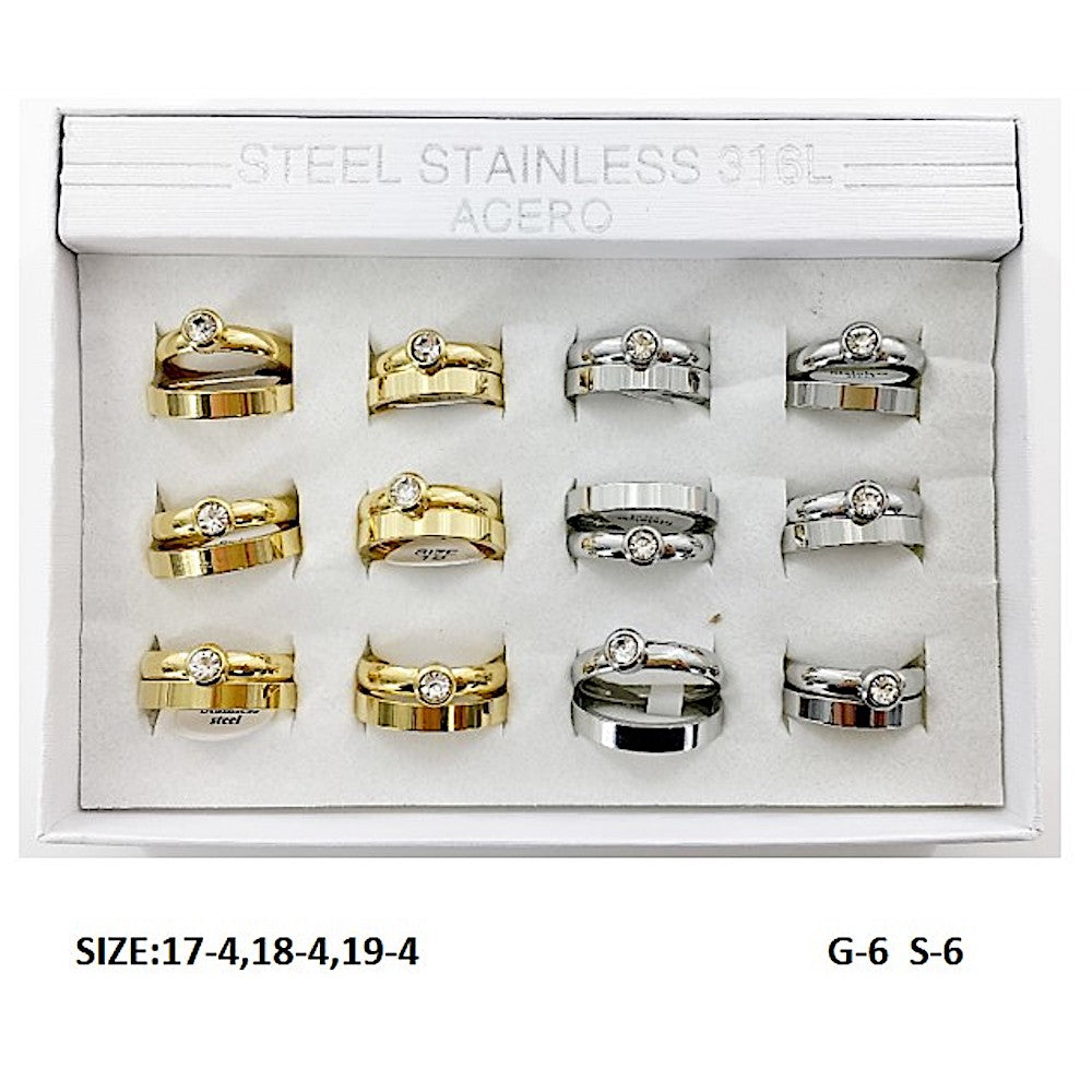 Stainless Steel Diamond Ring