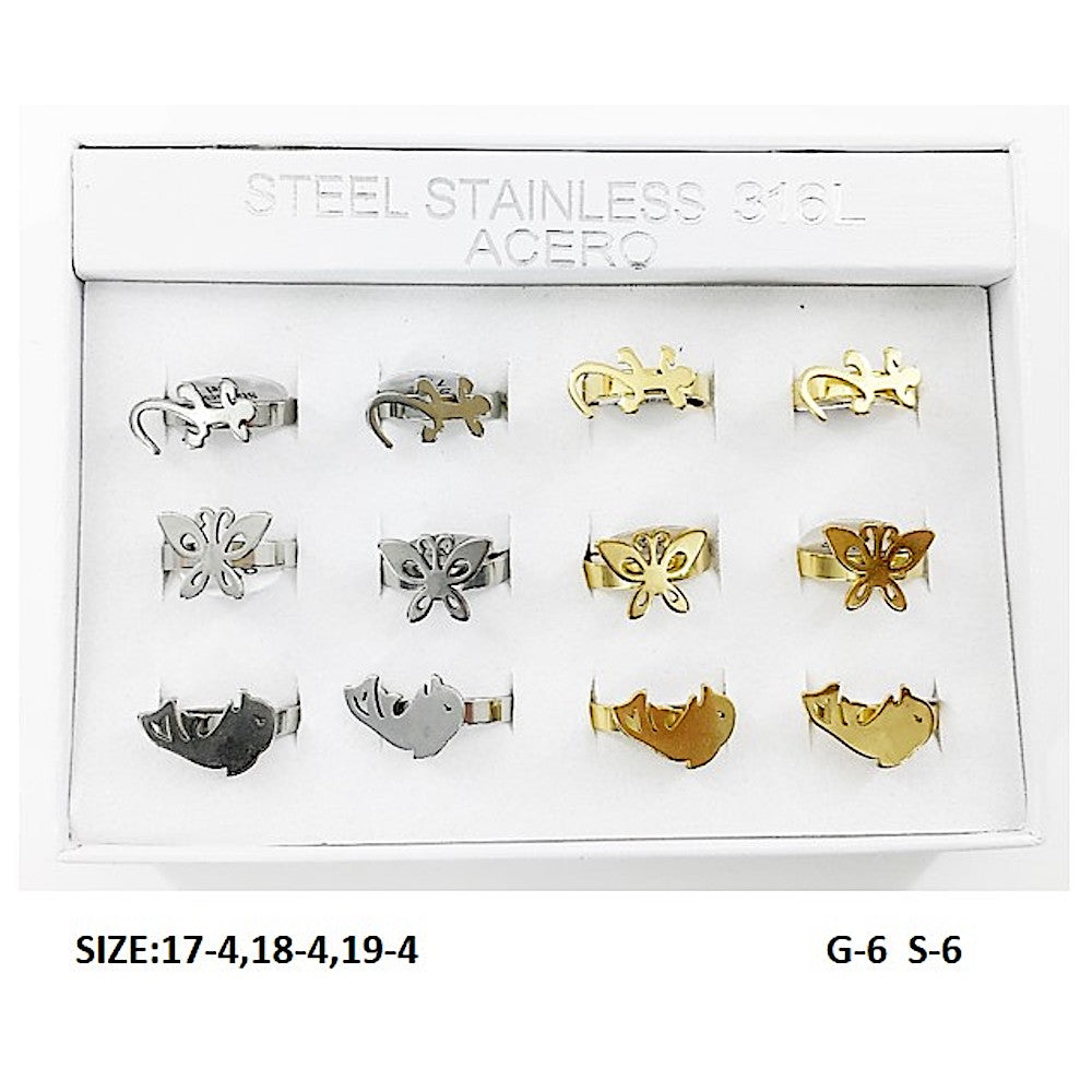 Stainless Steel Assorted Animal Ring