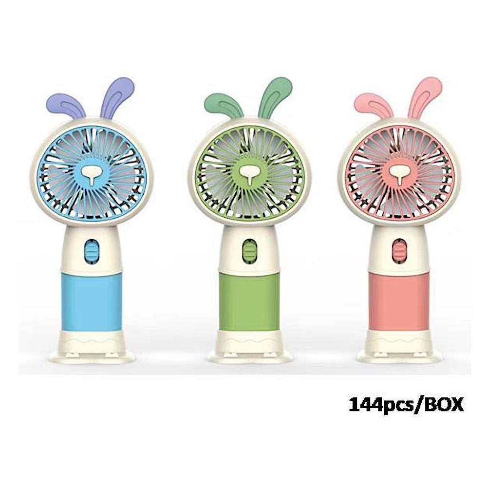 12 PCS Floppy Bunny Ears Handheld Mini Fan