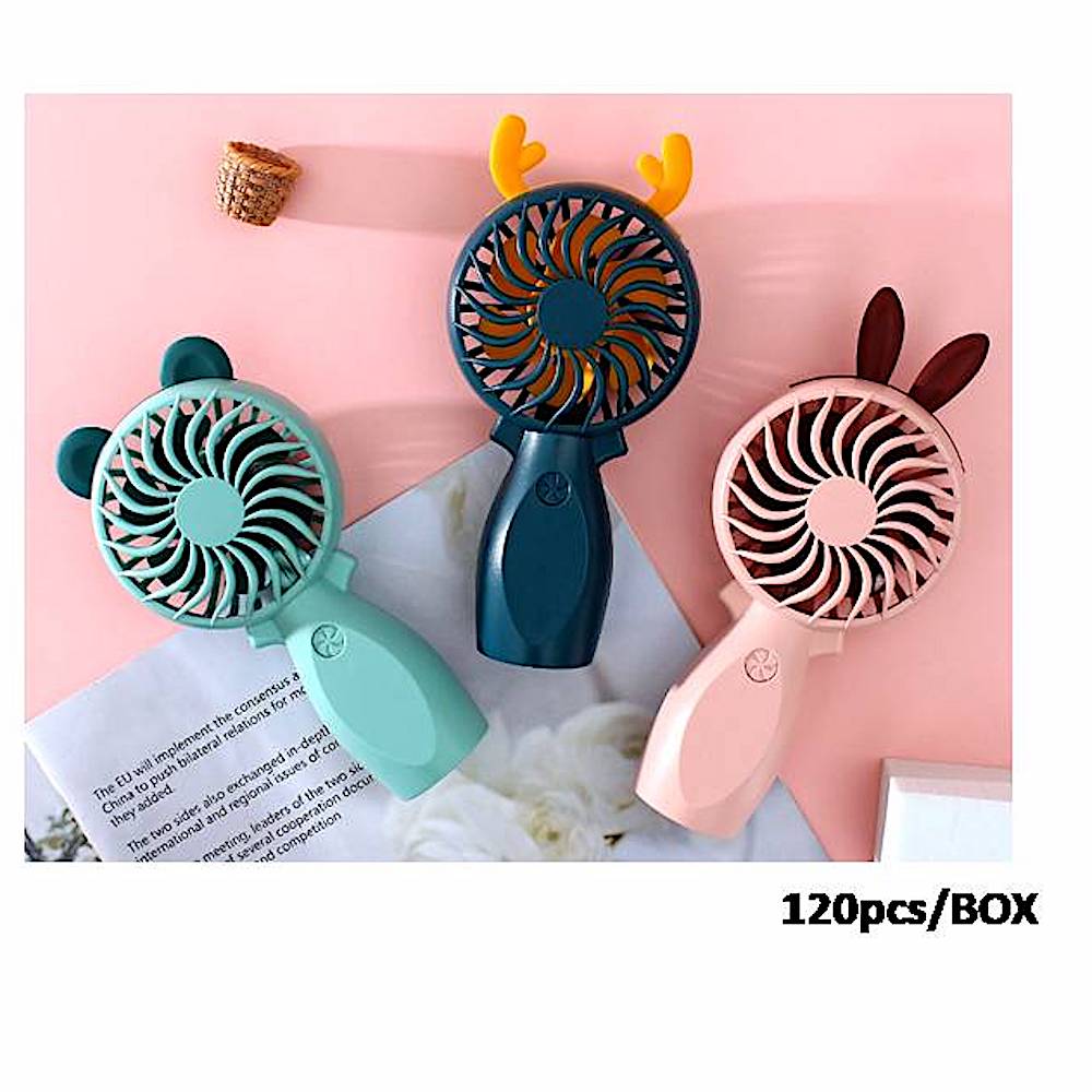 12 PCS Reindeer Antlers Handheld Mini Fan