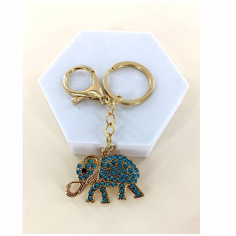 YK1019 - Rhinestone Elephant Keychain