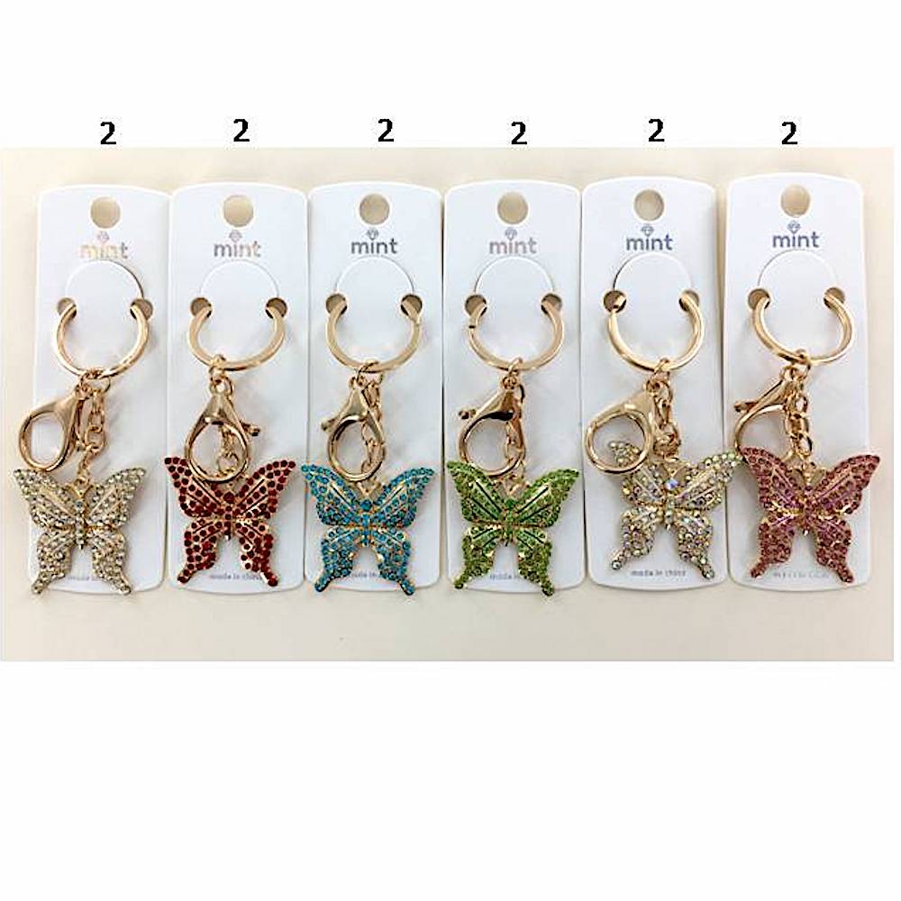 YK1041 - Rhinestone Butterfly Keychain