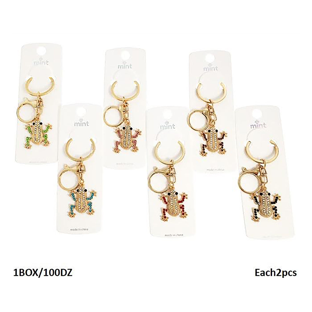 Rhinestone Frog Keychain