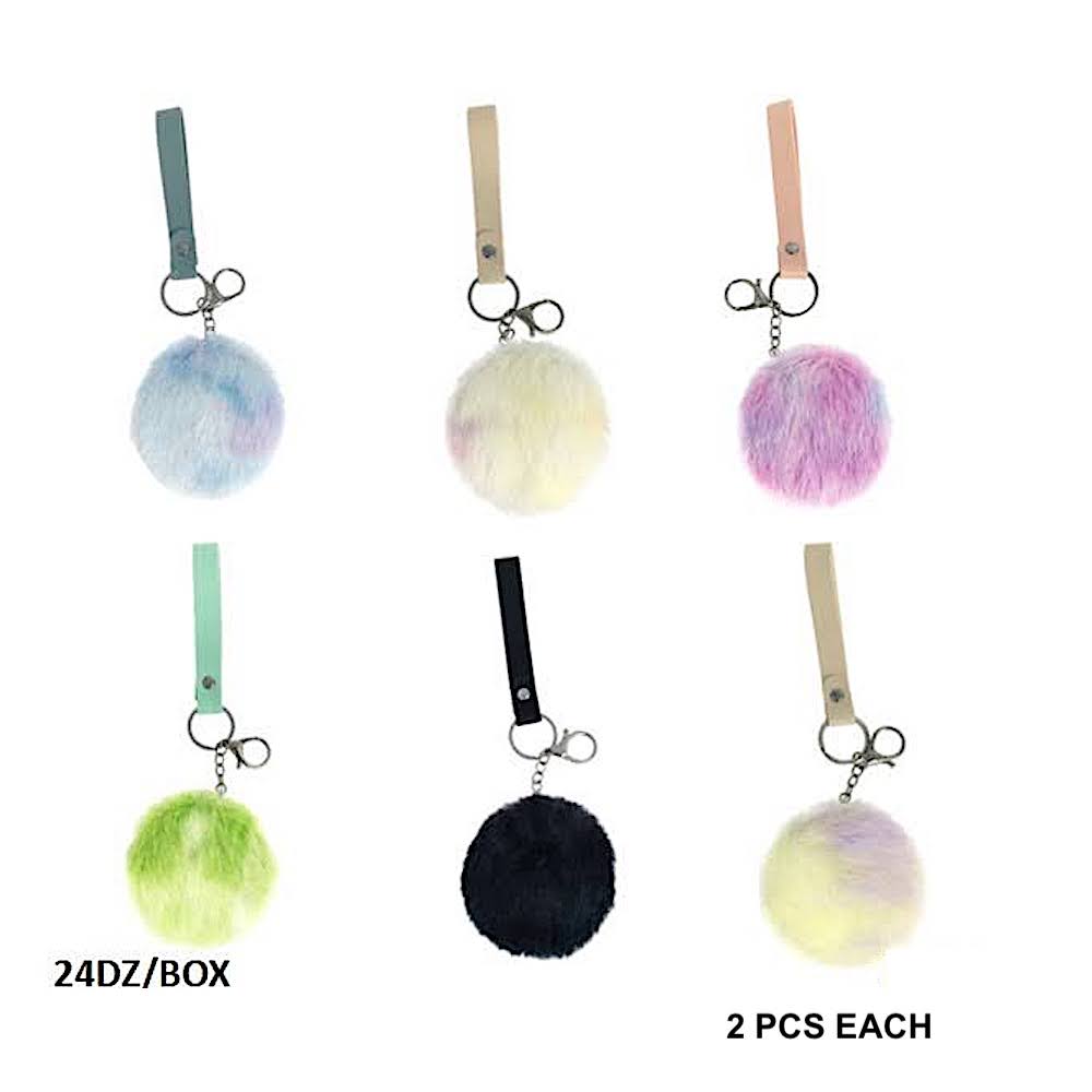 Faux Fur Ombré Foldable Mirror Keychain
