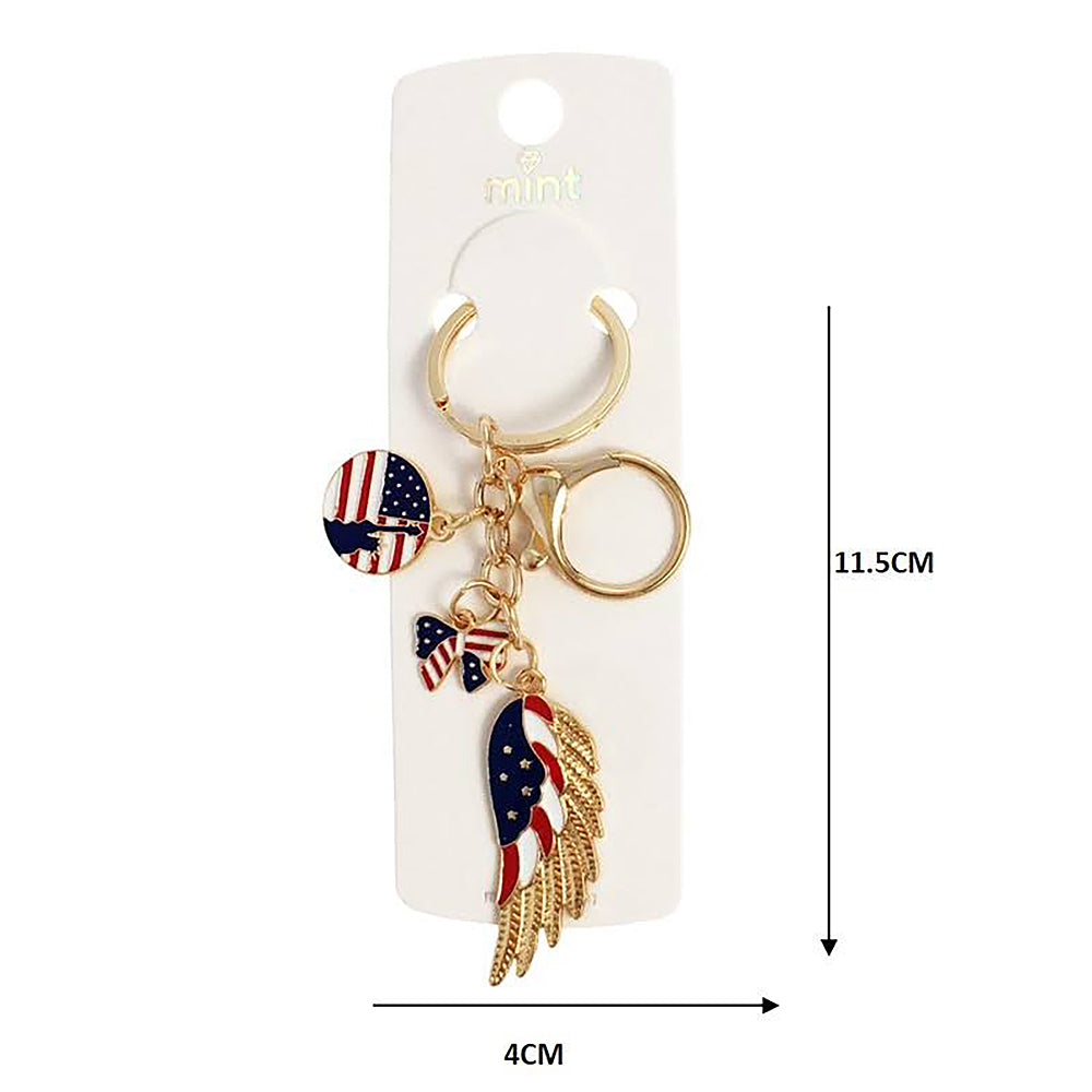 American Eagle Wing Patriotic Charm Keychain