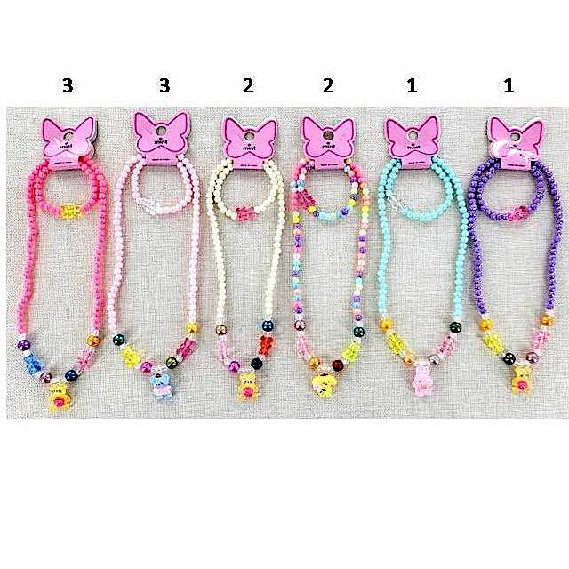 Teddy Bear Necklace & Bracelet Set