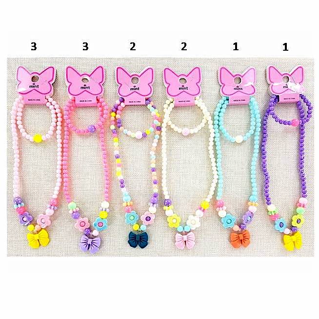 Bow Necklace & Bracelet Set