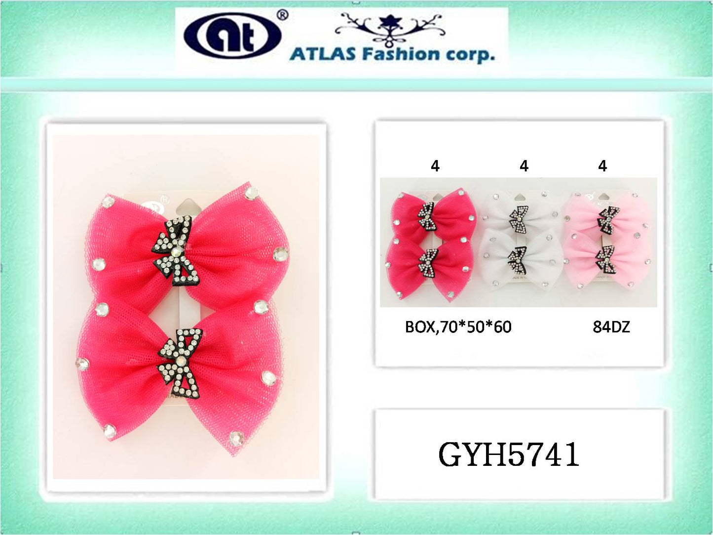 Crystal Bow Hair Clip Set