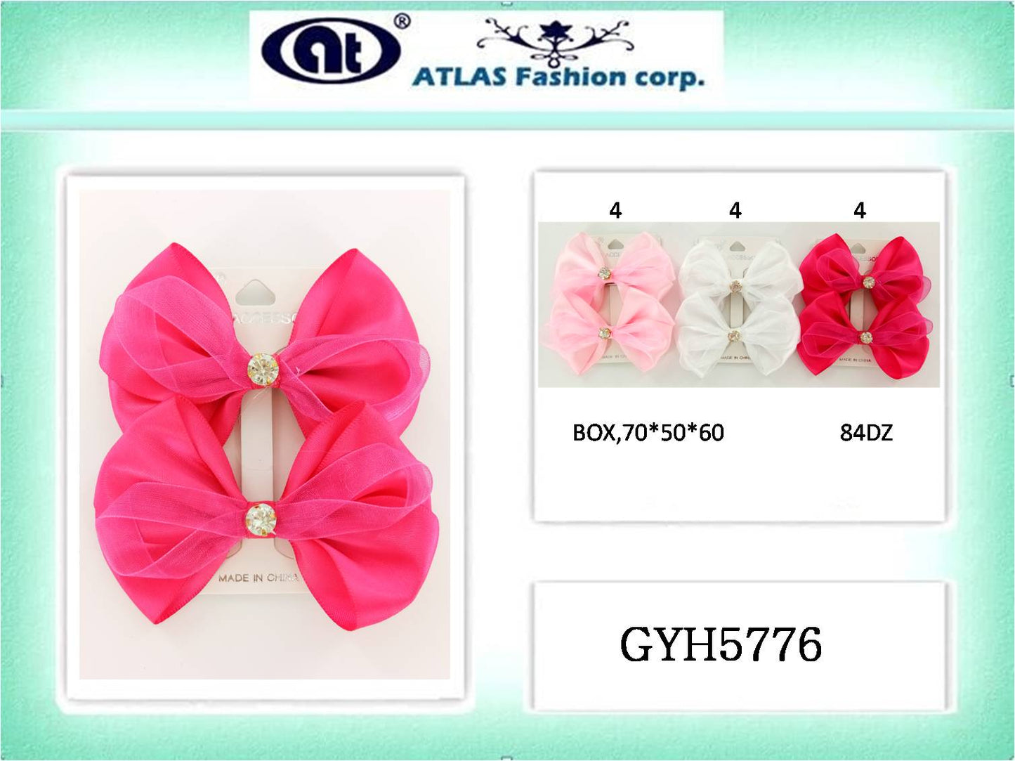 Crystal Bow Hair Clip Set