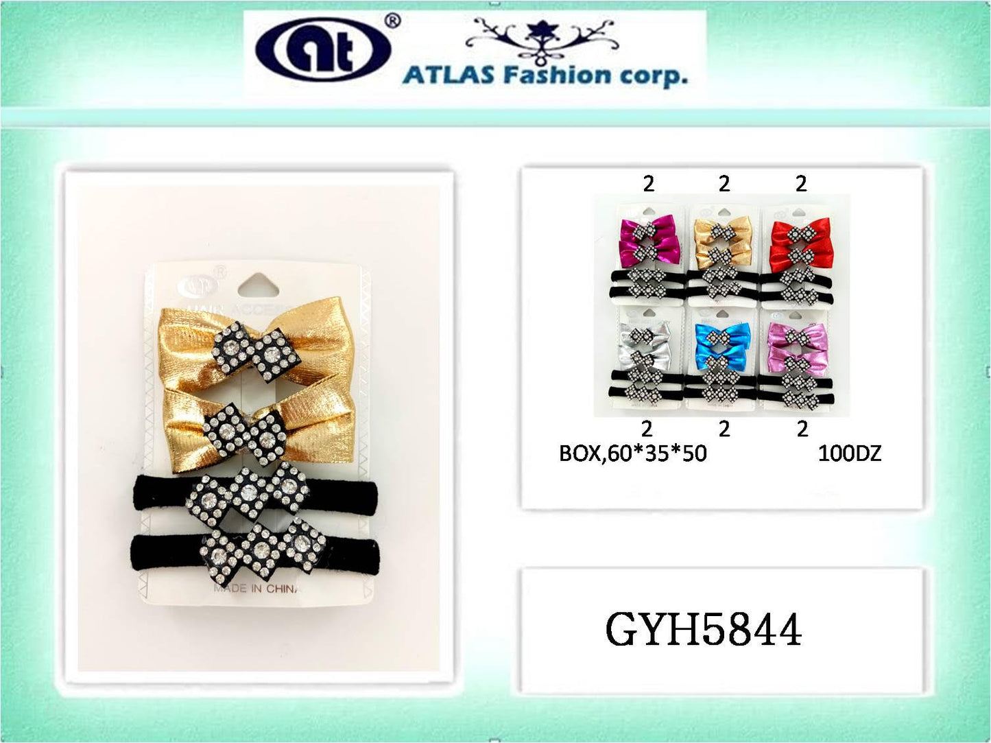 Metallic Bow Hair Clip Set