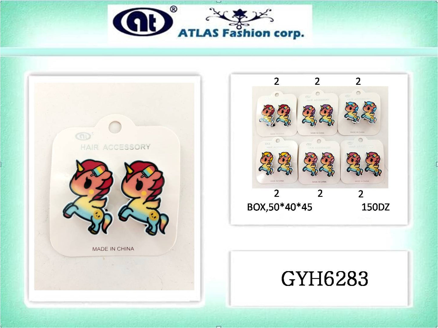 Kawaii Rainbow Unicorn Hair Clip Set