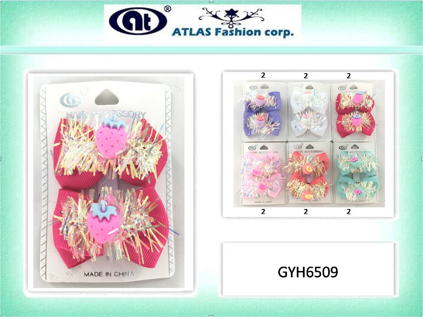 Holographic Fringe Hair Bow Clip Set