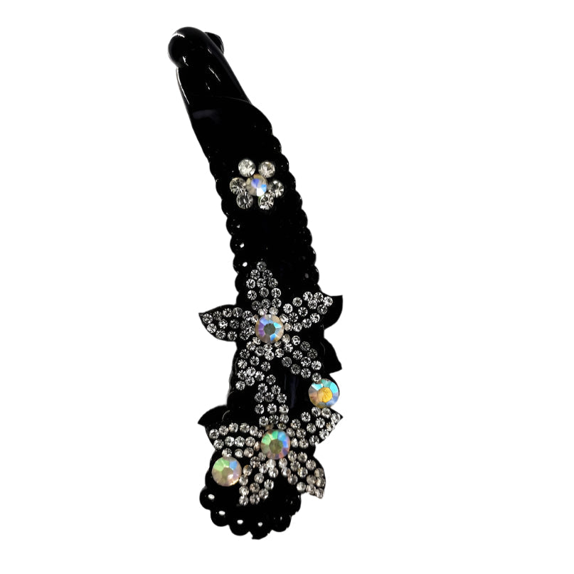 Rhinestone Flower Banana Clip