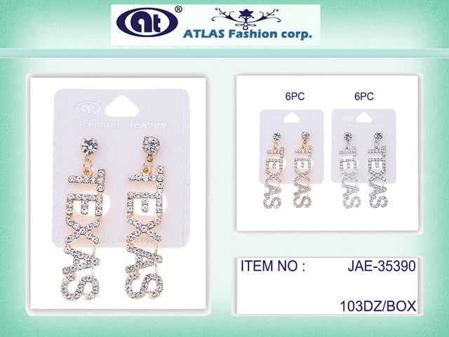 JAE35390 - Rhinestone Texas Earring