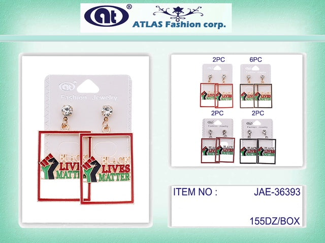 Black Lives Matter Enamel Earring