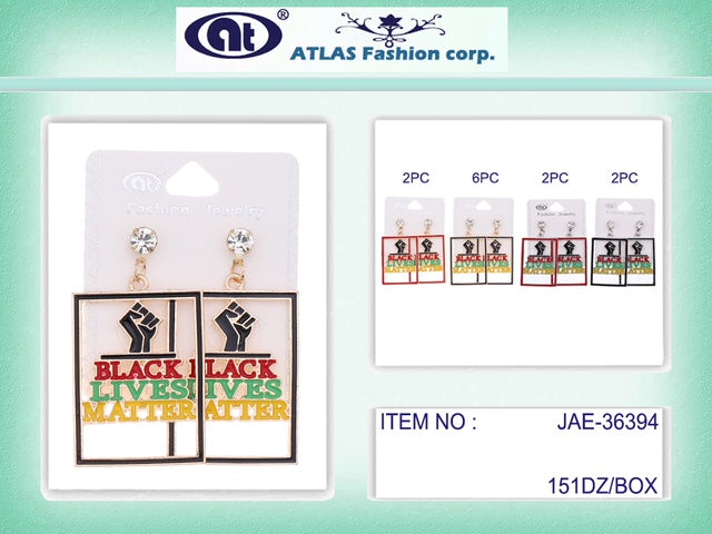 Black Lives Matter Enamel Earring