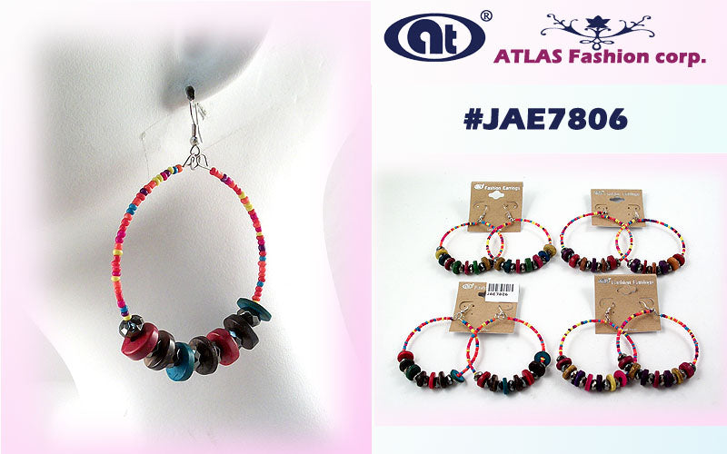 Beaded Fish Hook Earring