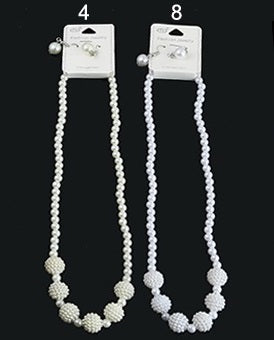 Glass Pearl Necklace Set