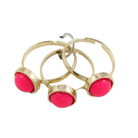 Fuchsia 3 Piece Ring Set