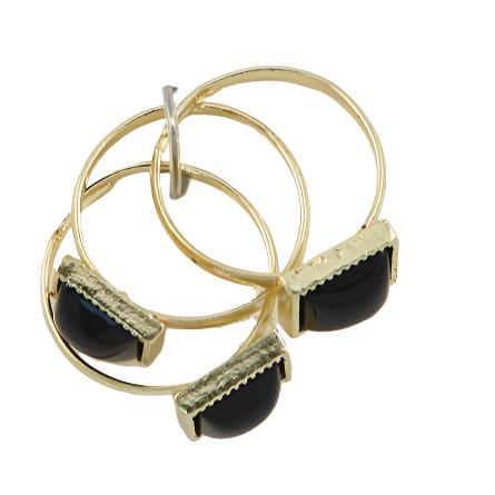 Black 3 Piece Ring Set