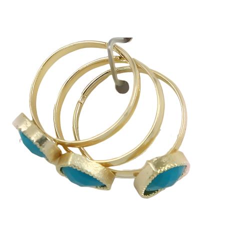 Turquoise 3 Piece Ring Set