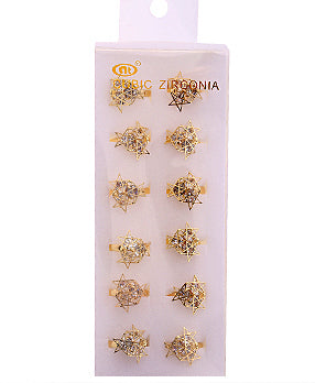 Gold Cubic Zirconia Star Ring