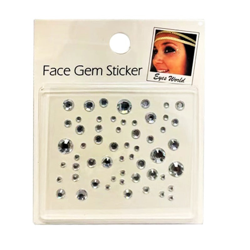 Adhesive Clear Rhinestone Circle Face Gem