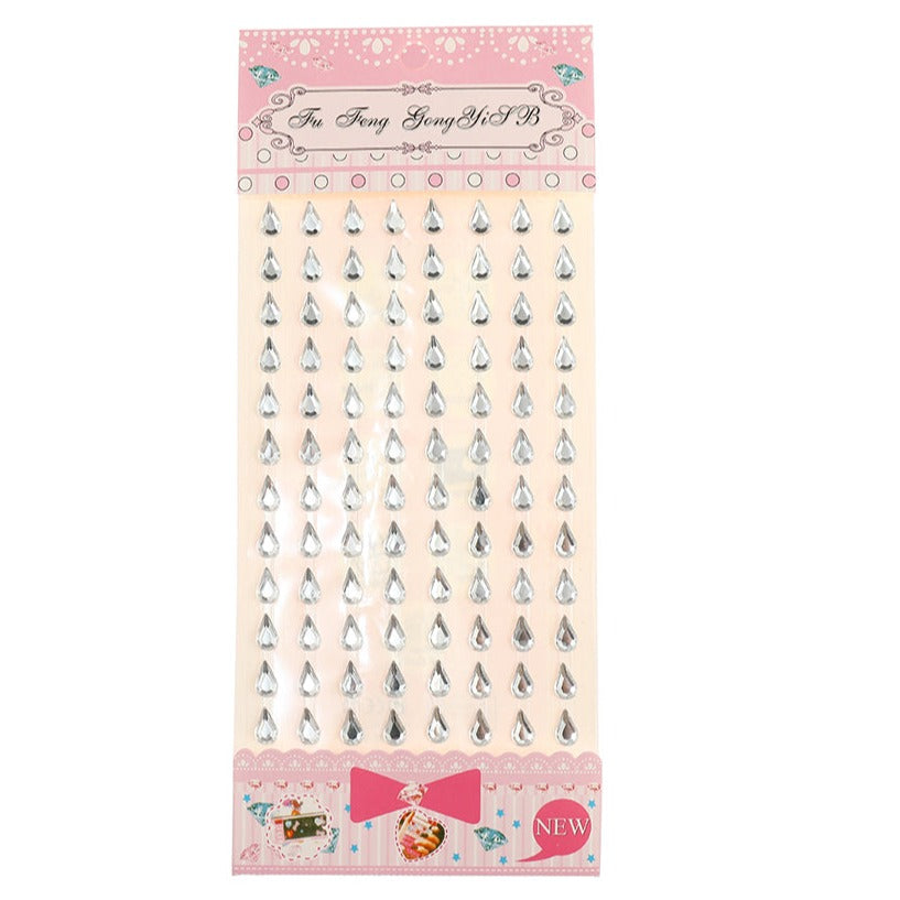 Adhesive Teardrop Face Gem