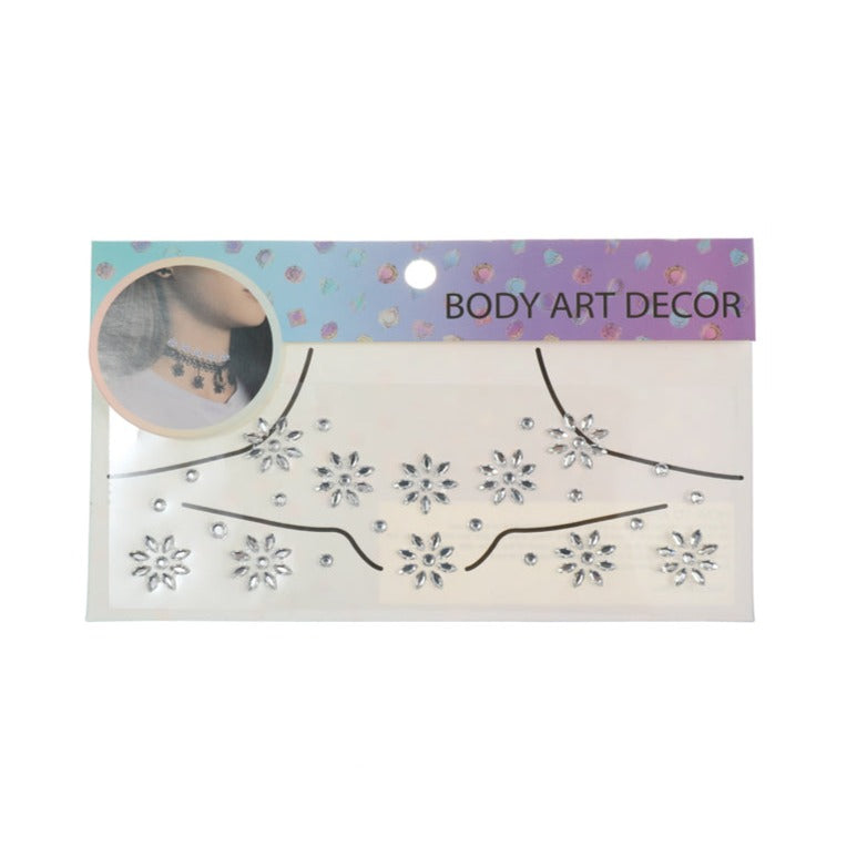 Adhesive Rhinestone Flower Body Gem