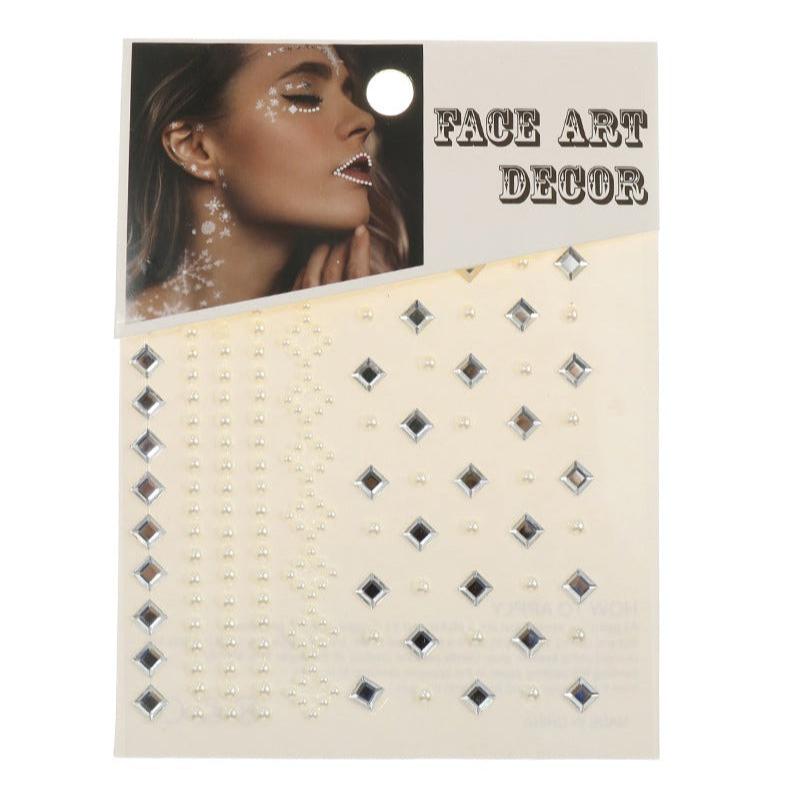 Adhesive Rhinestone Square & Pearl Face Gem