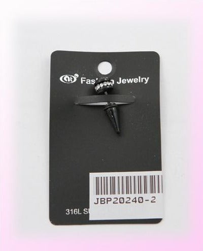 12 PCS Stainless Steel Black Spike Barbell Stud