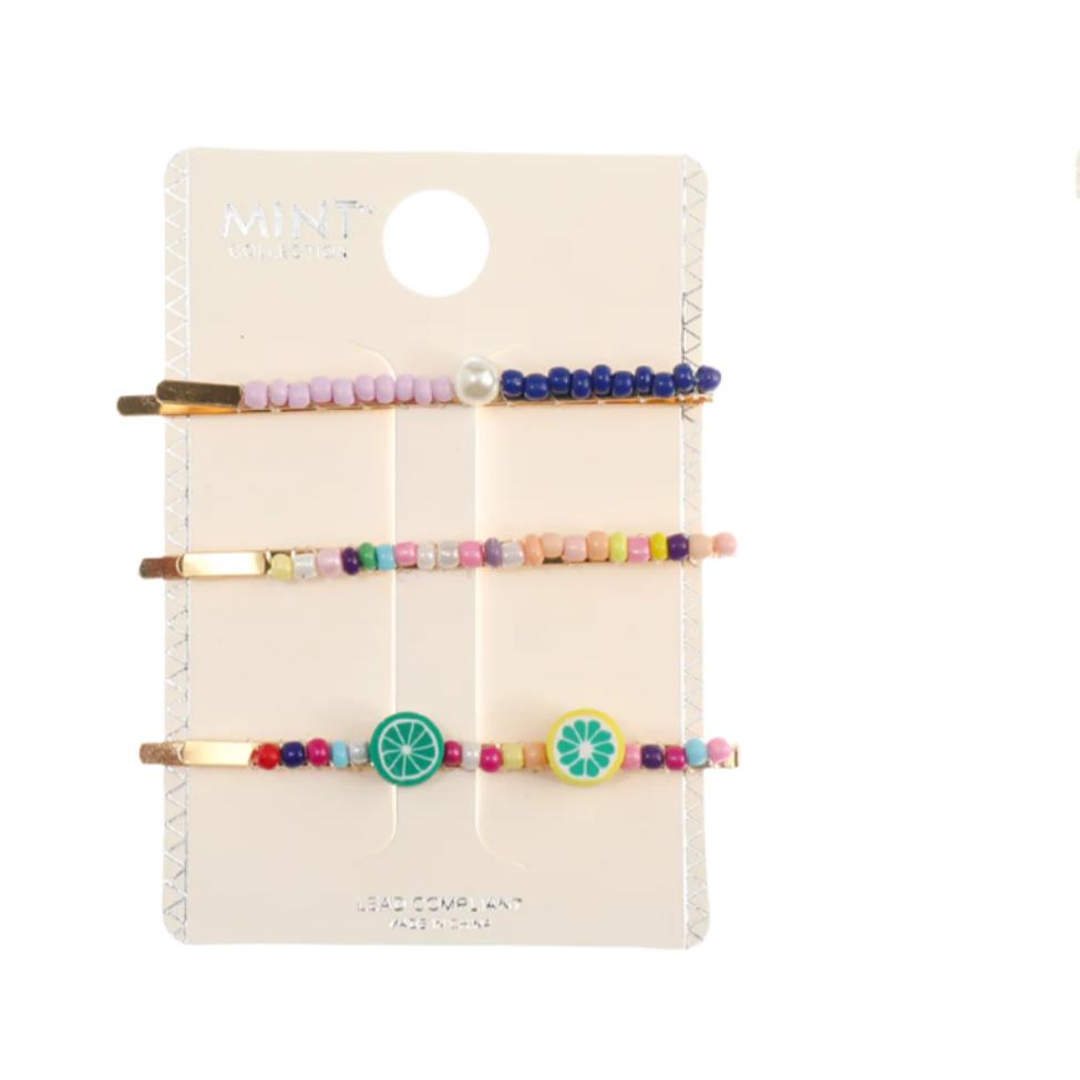 Beaded Fruit Hair Pin Set