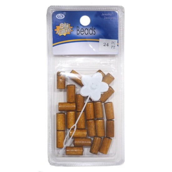 Chestnut Brown Tube Hair Beads