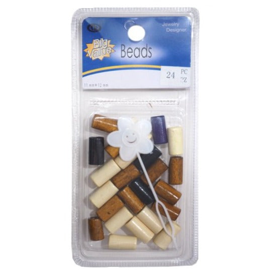 Mix Brown Tube Hair Beads