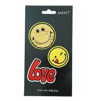 Smiley Face Iron On Patch Set