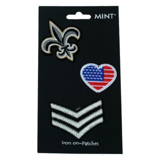 USA Iron On Patch Set