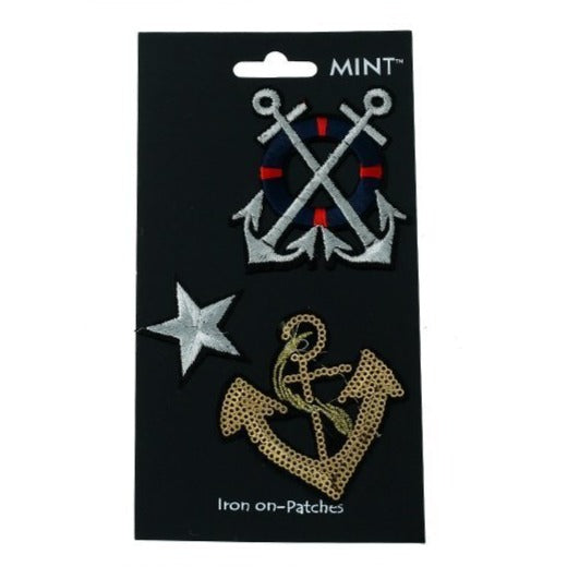 Anchor Iron On Patch Set